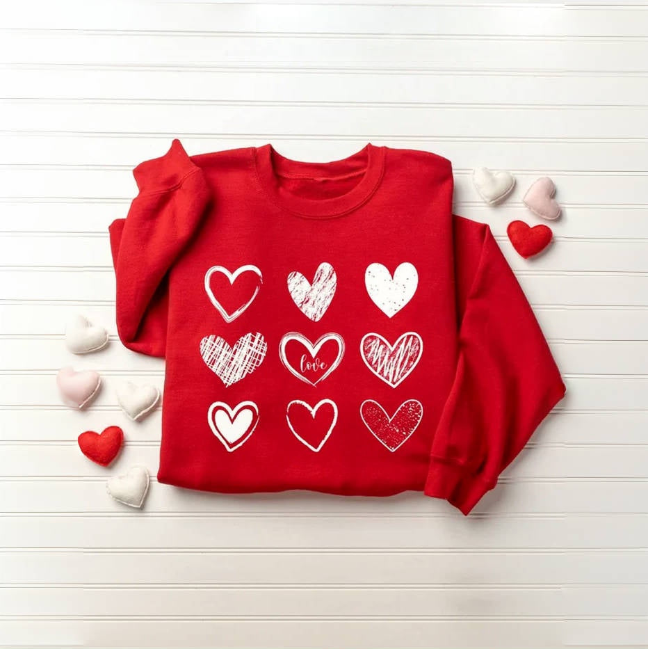 Valentine's Day Couple Love Print Sweatshirt