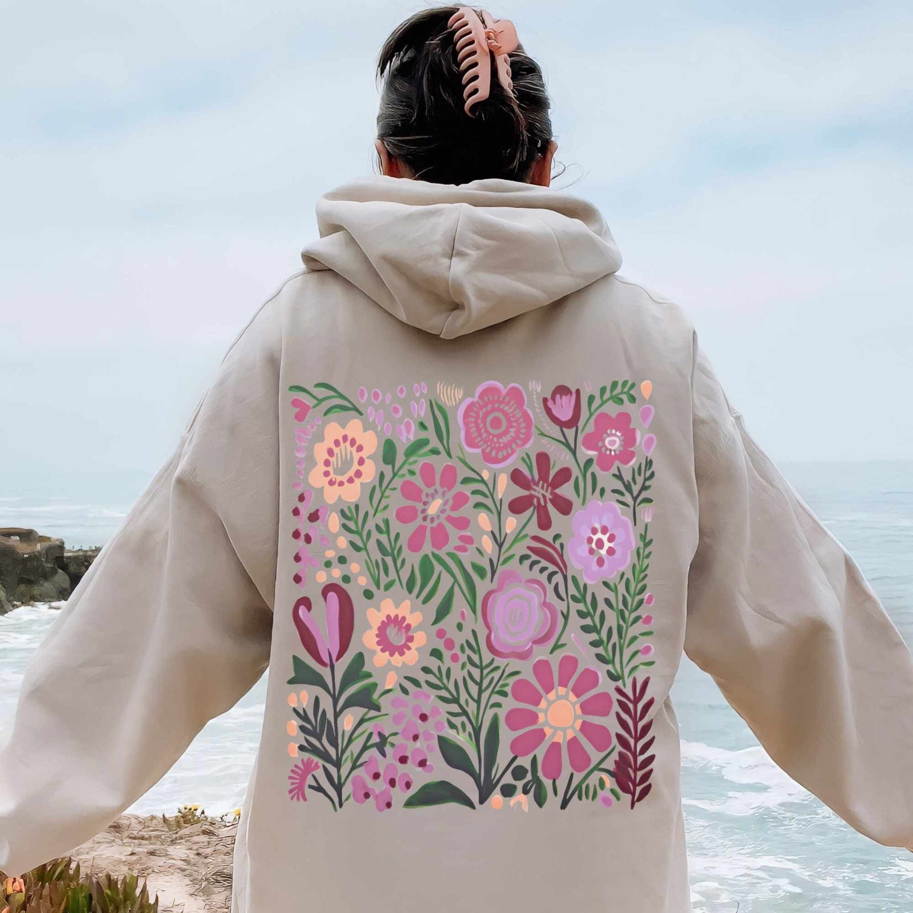 Wildflowers Nature Print Hoodie
