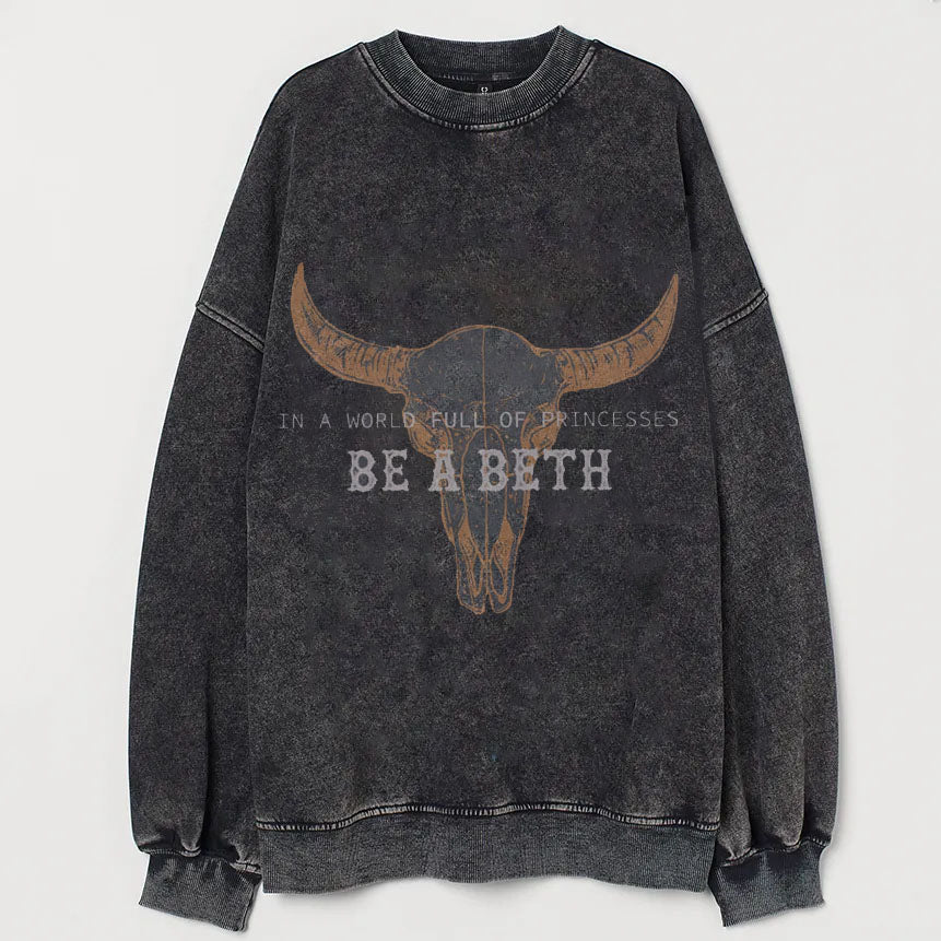 Vintage Boho Cow Skull Sweatshirt