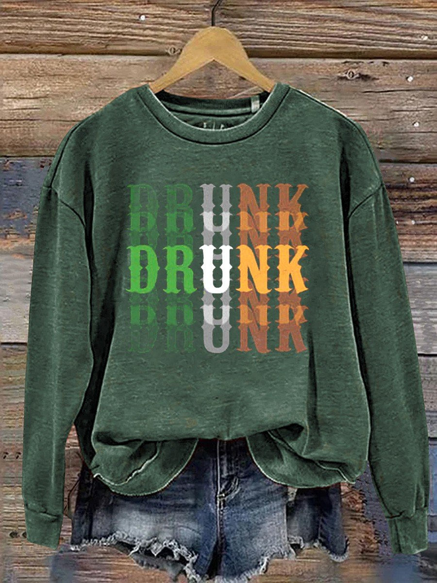 Eagerlys Drunk Art Print St. Patrick's Day Casual Sweatshirt