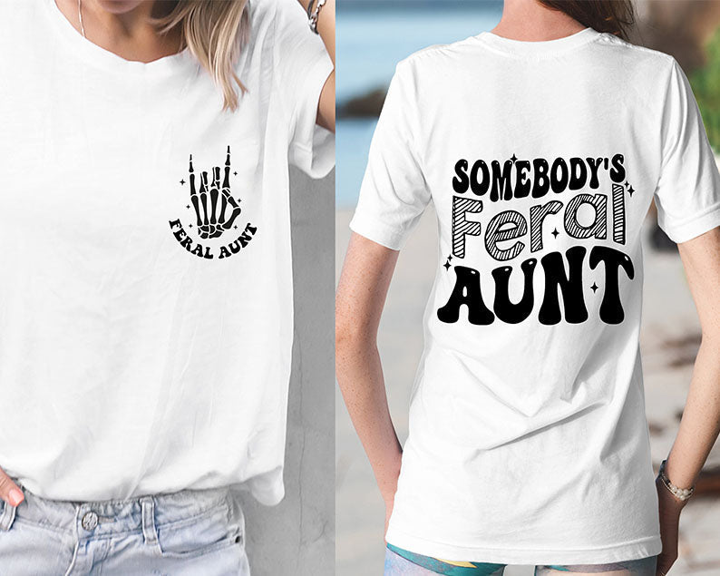 Lustiges Retro Somebodys Feral Tante T-Shirt