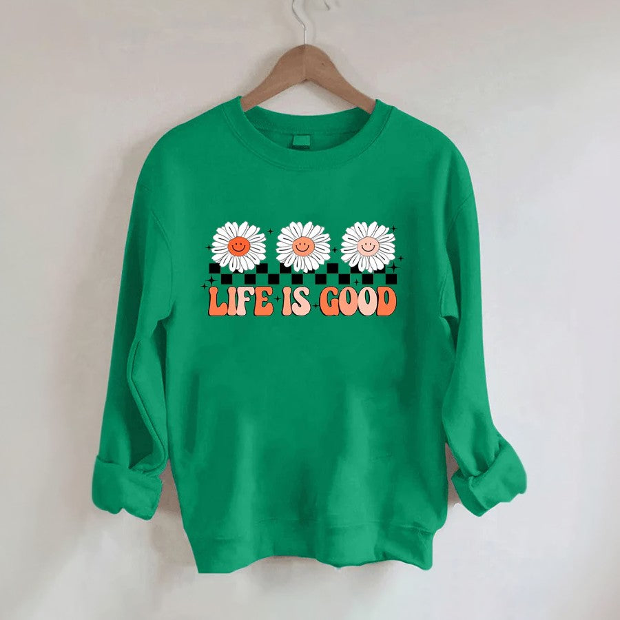 Sweat-shirt à fleurs imprimé alphabet