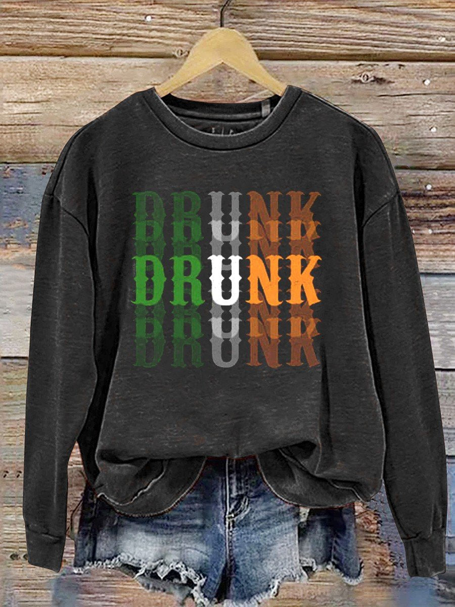 Eagerlys Drunk Art Print St. Patrick's Day Casual Sweatshirt