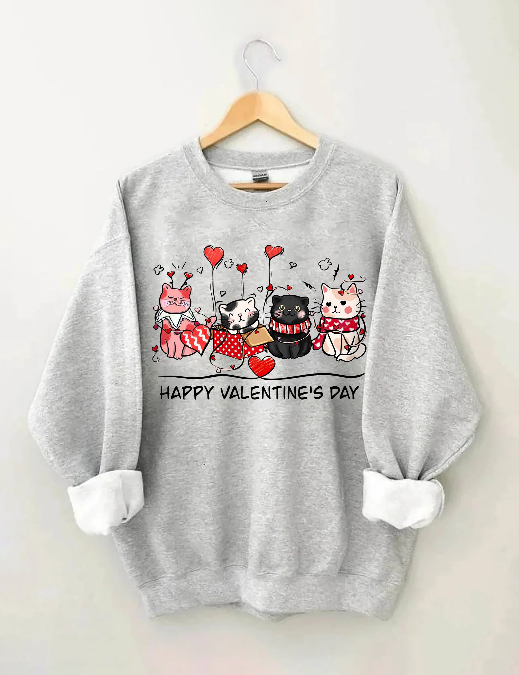 Valentine's Cats Sweatshirt