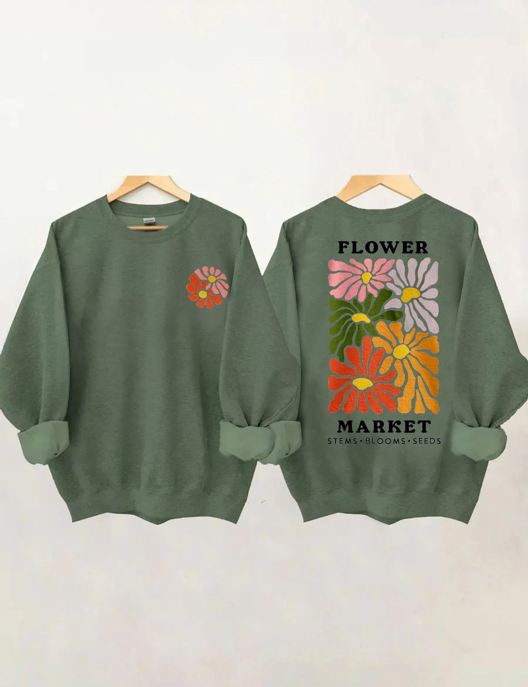 Bohemian Wildflower Print Sweatshirt
