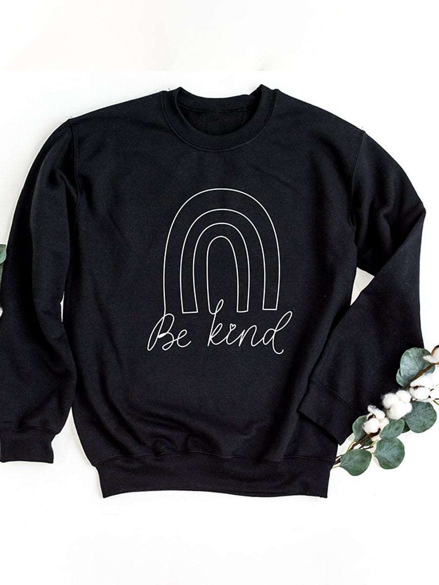Rainbow Be Kind Suicide Prevention Mental Print Casual Sweatshirt