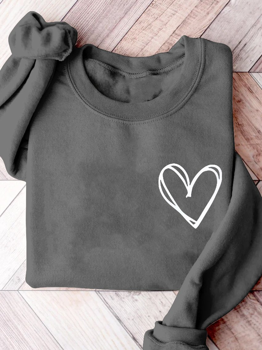 Valentine Heart Valentine's Day Print Sweatshirt