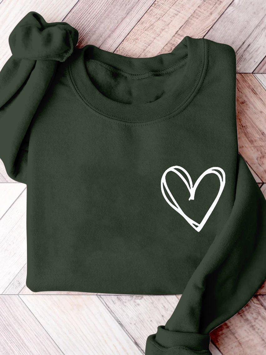 Valentine Heart Valentine's Day Print Sweatshirt