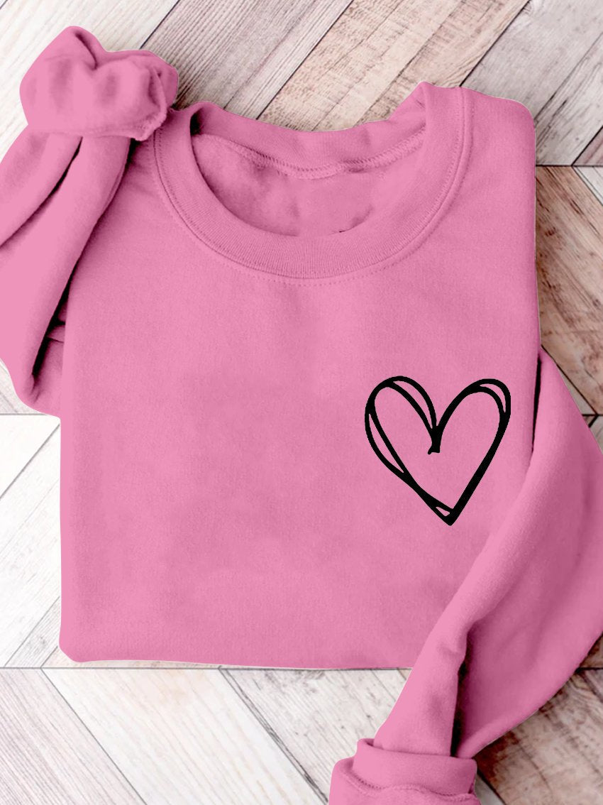Valentine Heart Valentine's Day Print Sweatshirt