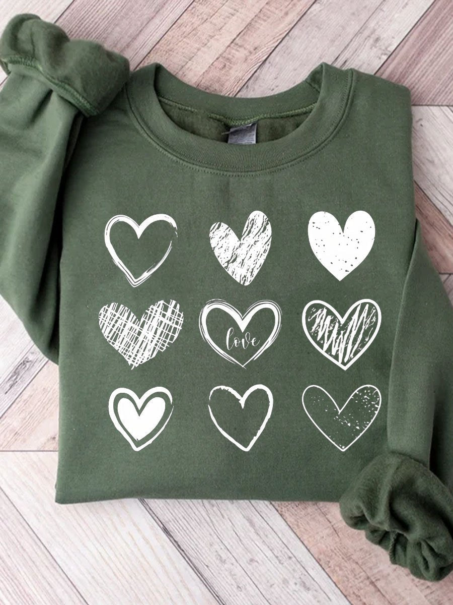 Valentine's Day Couple Love Print Sweatshirt