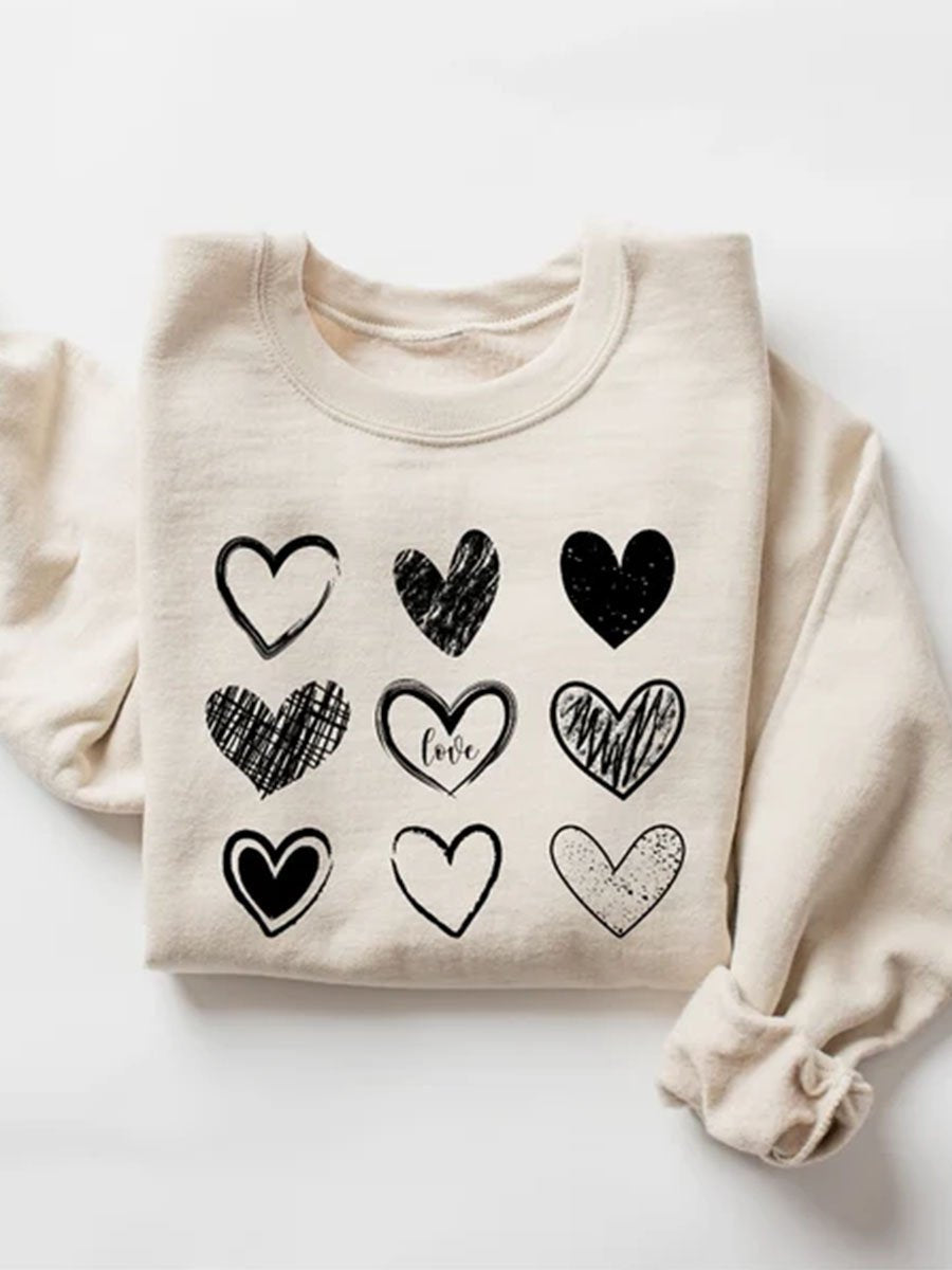 Valentine's Day Couple Love Print Sweatshirt