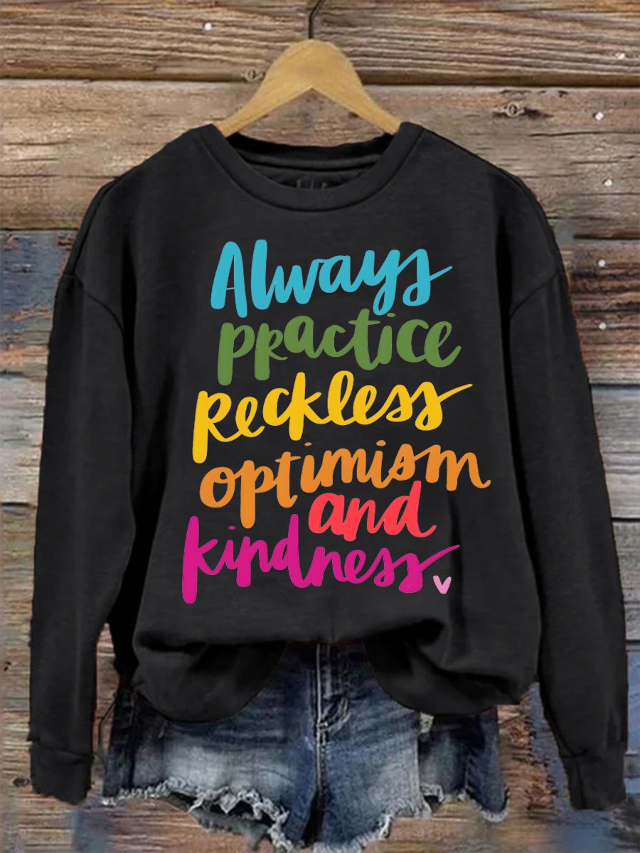 Women's Be Kind Print Casual Sweatshirt