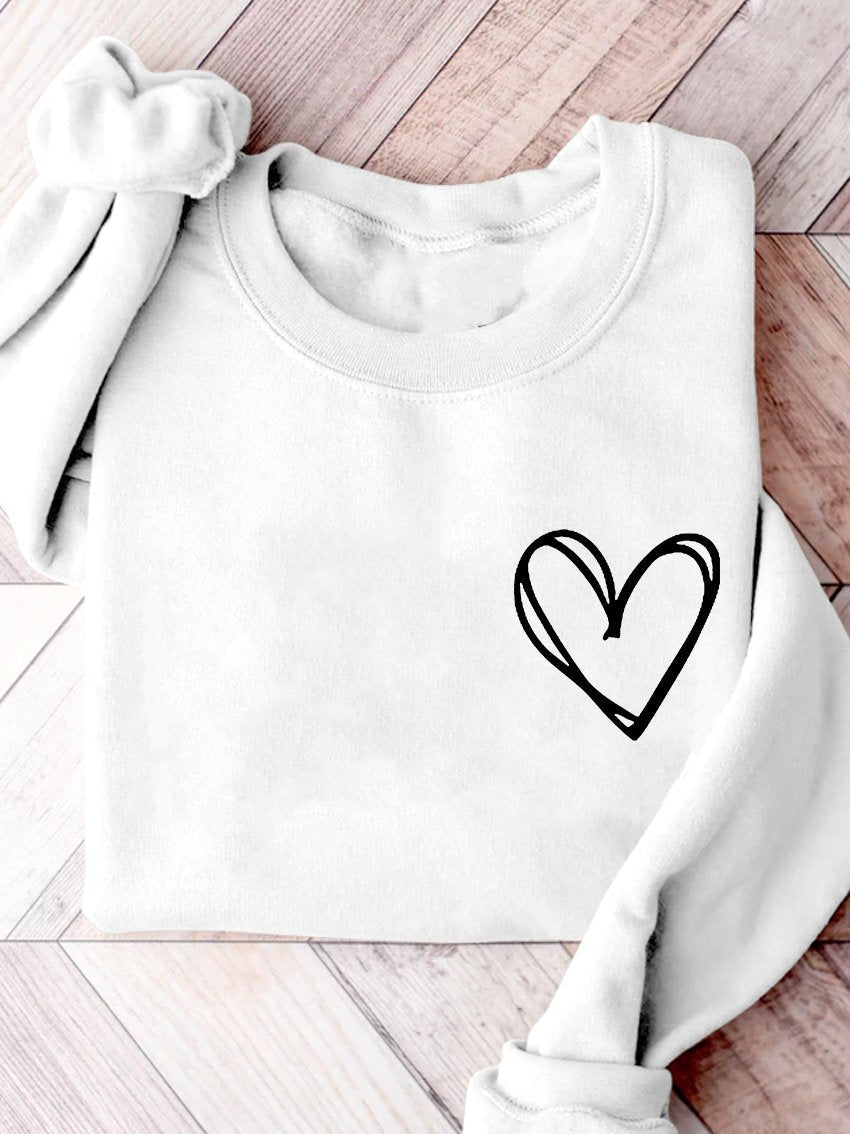 Valentine Heart Valentine's Day Print Sweatshirt