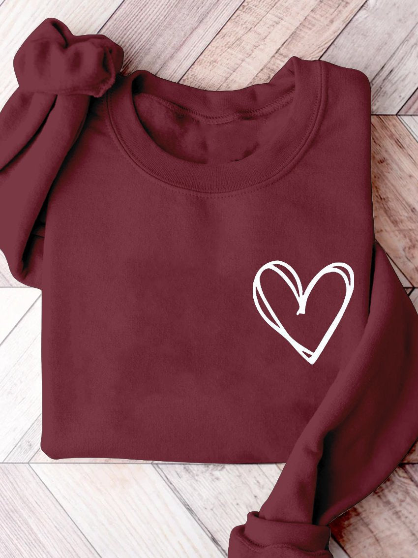 Valentine Heart Valentine's Day Print Sweatshirt