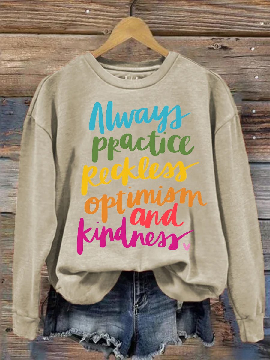 Women's Be Kind Print Casual Sweatshirt