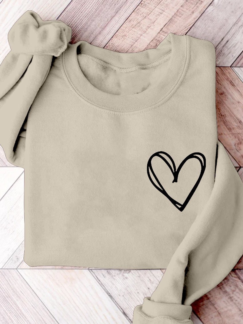 Valentine Heart Valentine's Day Print Sweatshirt