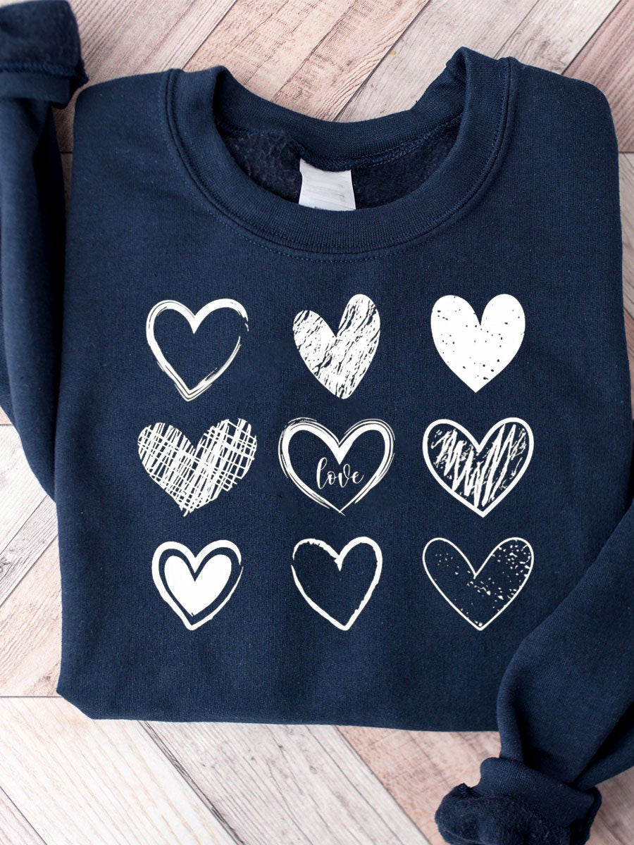 Valentine's Day Couple Love Print Sweatshirt