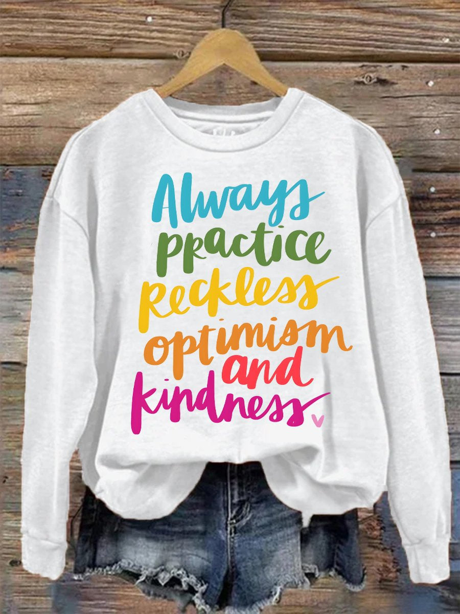 Women's Be Kind Print Casual Sweatshirt