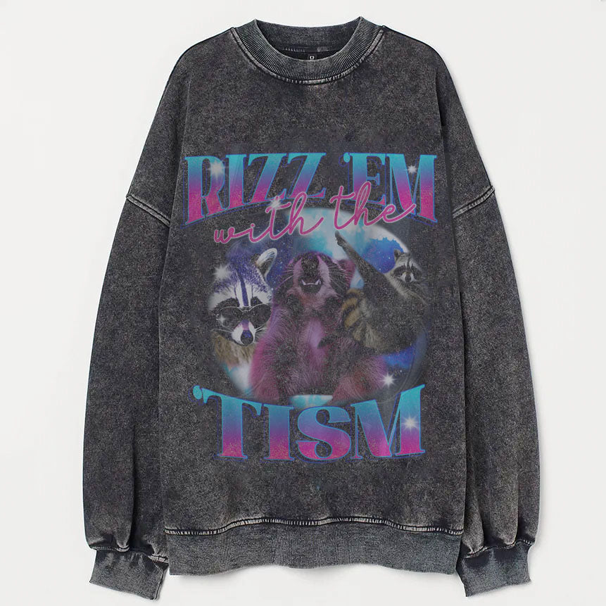 Rizz Em With The Tism Retro Sweatshirt
