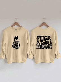 Women's Fuck Around And Find Out Reversible Print Sweatshirt