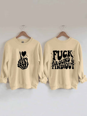 Women's Fuck Around And Find Out Reversible Print Sweatshirt