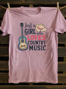 Just A Girl Who Loves Country Music T-Shirt, Women's Western Shirt