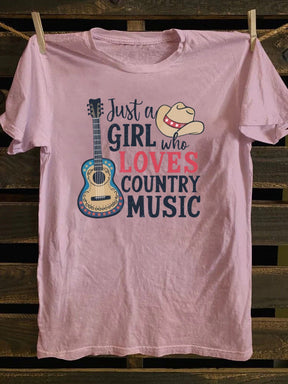 Just A Girl Who Loves Country Music T-Shirt, Women's Western Shirt