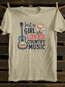 Just A Girl Who Loves Country Music T-Shirt, Women's Western Shirt