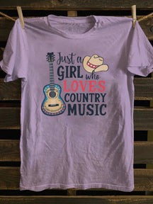 Just A Girl Who Loves Country Music T-Shirt, Women's Western Shirt
