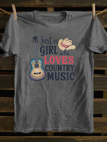Just A Girl Who Loves Country Music T-Shirt, Women's Western Shirt