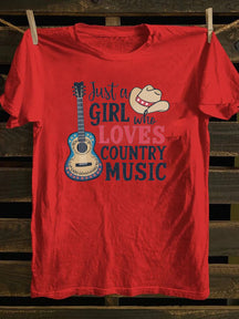 Just A Girl Who Loves Country Music T-Shirt, Women's Western Shirt
