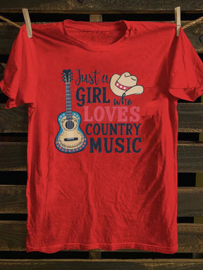 Just A Girl Who Loves Country Music T-Shirt, Women's Western Shirt