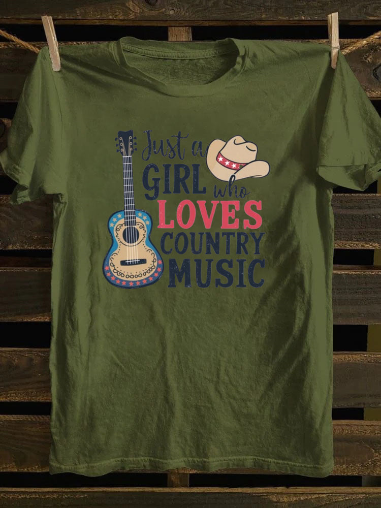 Just A Girl Who Loves Country Music T-Shirt, Women's Western Shirt