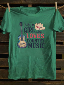 Just A Girl Who Loves Country Music T-Shirt, Women's Western Shirt