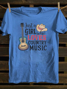 Just A Girl Who Loves Country Music T-Shirt, Women's Western Shirt
