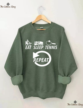 Eat Sleep Tennis Repeat Sweatshirt