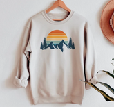 Mountain Sweatshirt Retro Sunset Aesthetic Sweatshirt