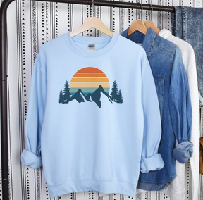 Mountain Sweatshirt Retro Sunset Aesthetic Sweatshirt