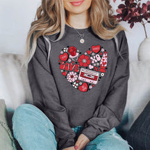 Herz-Sweatshirt mit Rundhalsausschnitt