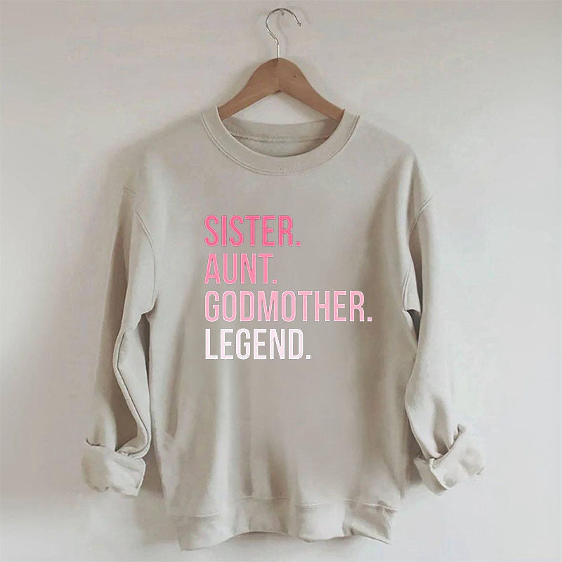Funny Sister Letter Print Casual Sweatshirt