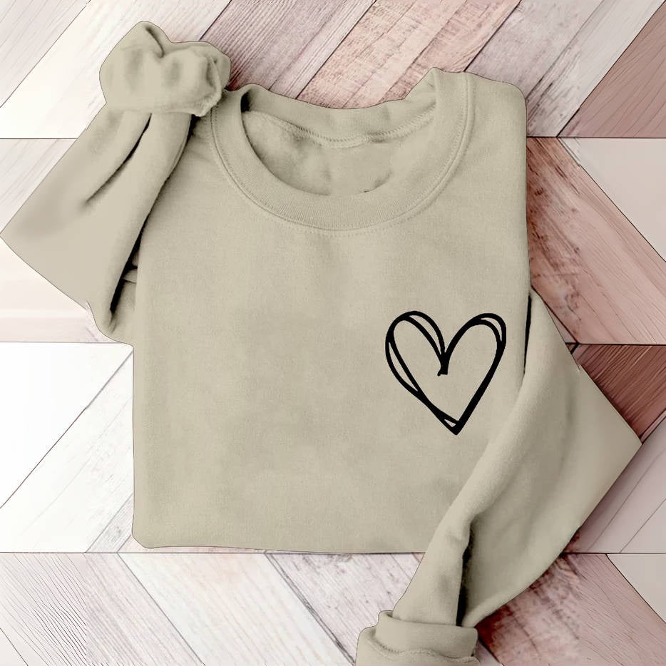 Valentine Heart Valentine's Day Print Sweatshirt