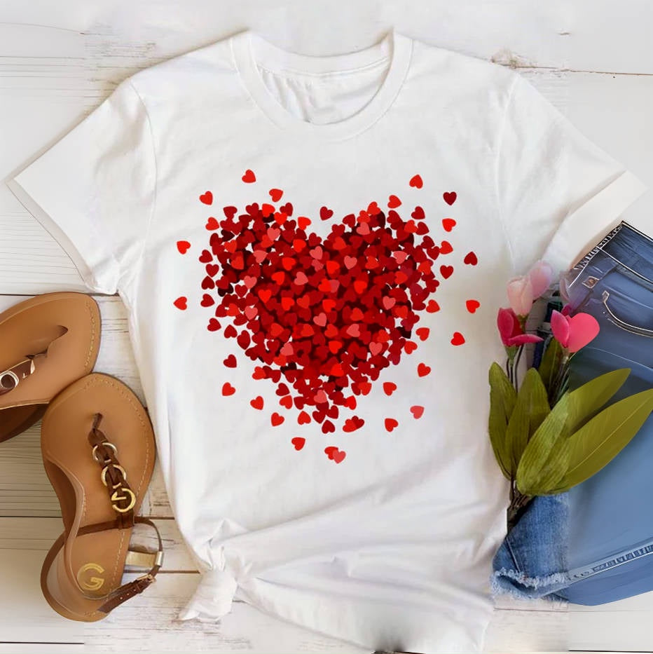 Valentine's Day Art Print Casual T-shirt