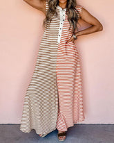 Women's Oversized Striped Sleeveless Jumpsuit