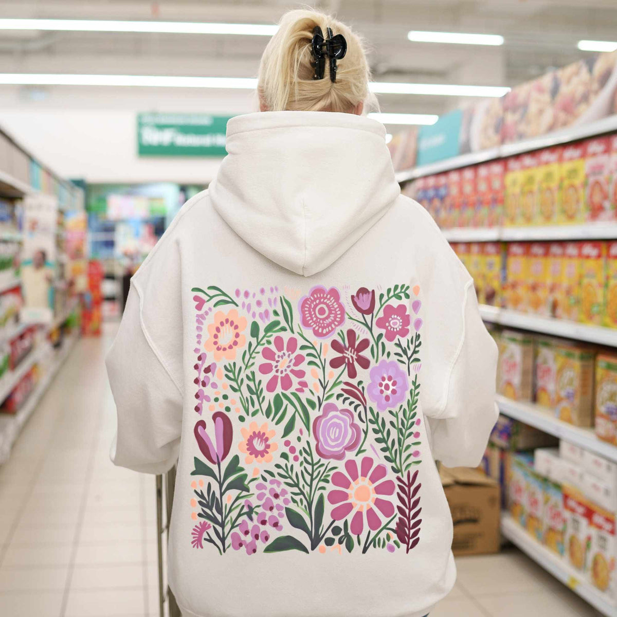 Wildflowers Nature Print Hoodie