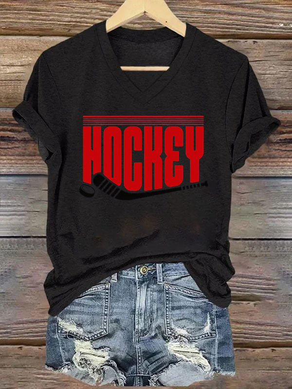 V Neck Hockey T-shirt