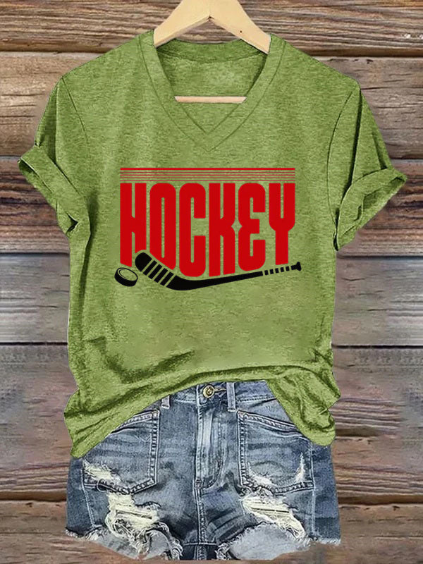 V Neck Hockey T-shirt