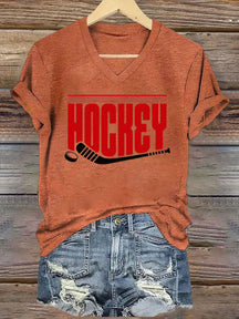 V Neck Hockey T-shirt