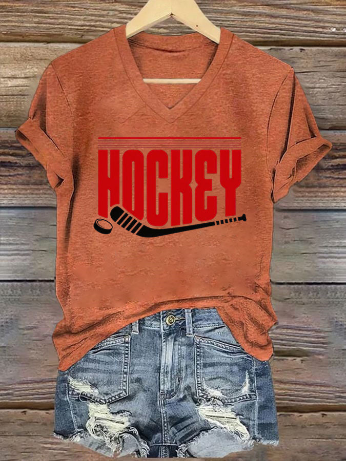 V Neck Hockey T-shirt