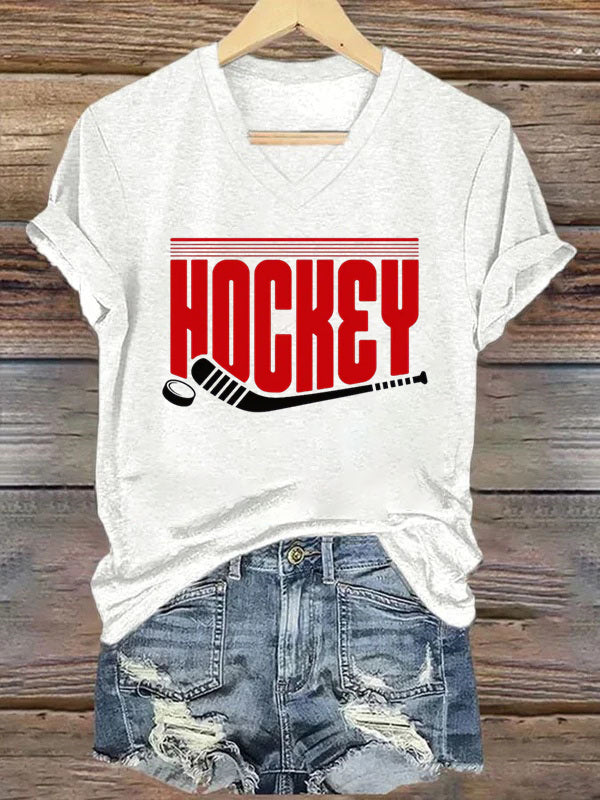 V Neck Hockey T-shirt