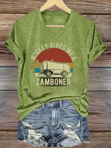 V Neck Hockey Gives Me A Zamboner T-shirt